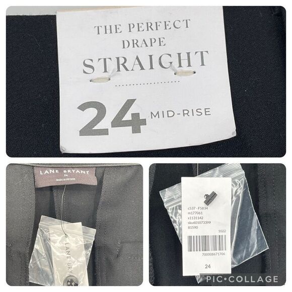 Lane Bryant Signature Fit Sequin Side Tape The Perfect Drape Straight Pant 24 - Picture 9 of 9